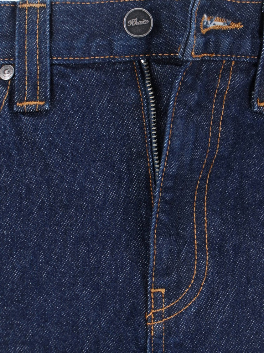 Khaite Dark Blue Farley Straight-Leg Denim Jeans