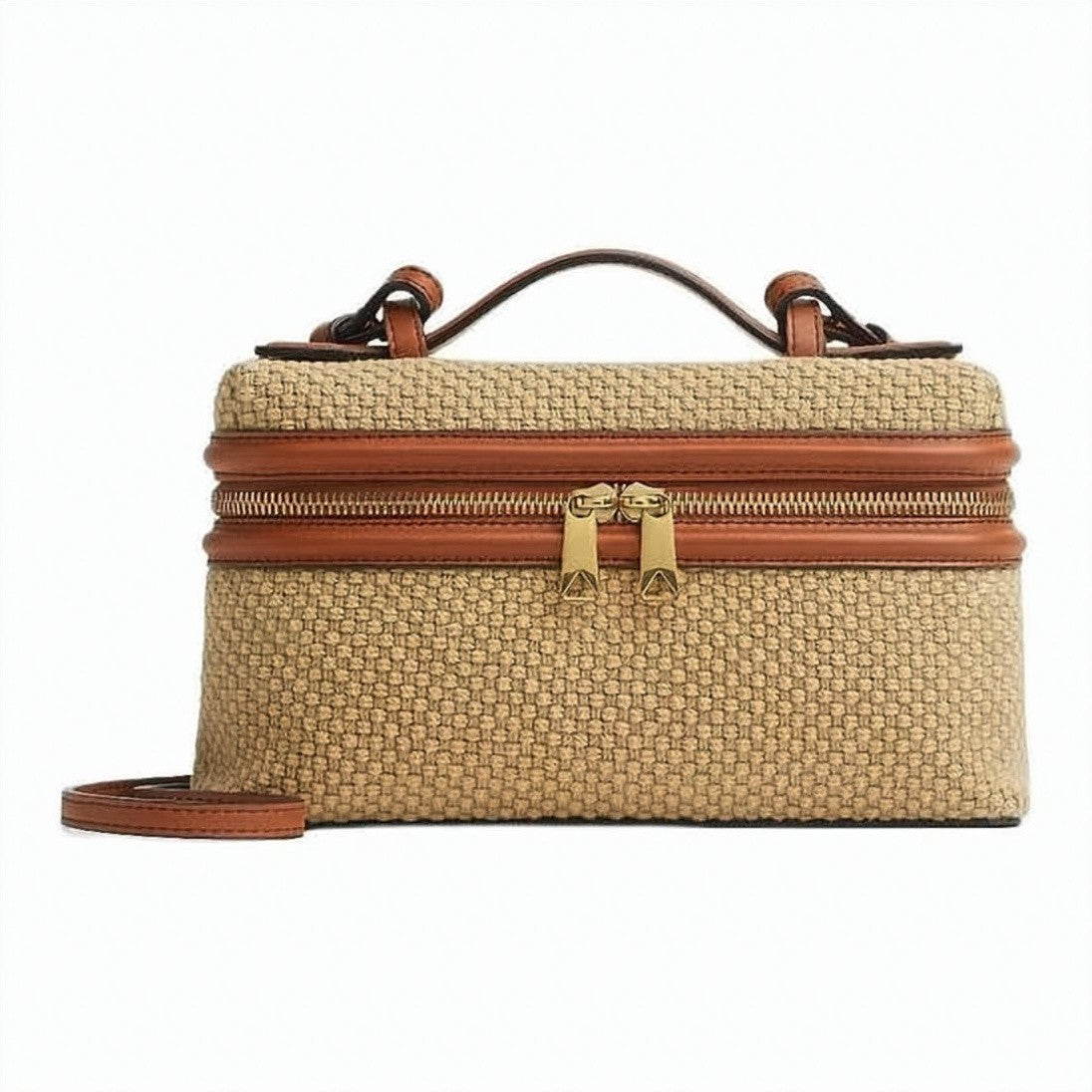 Bottega Veneta Structured Rectangular Tote Bag With Leather Trim