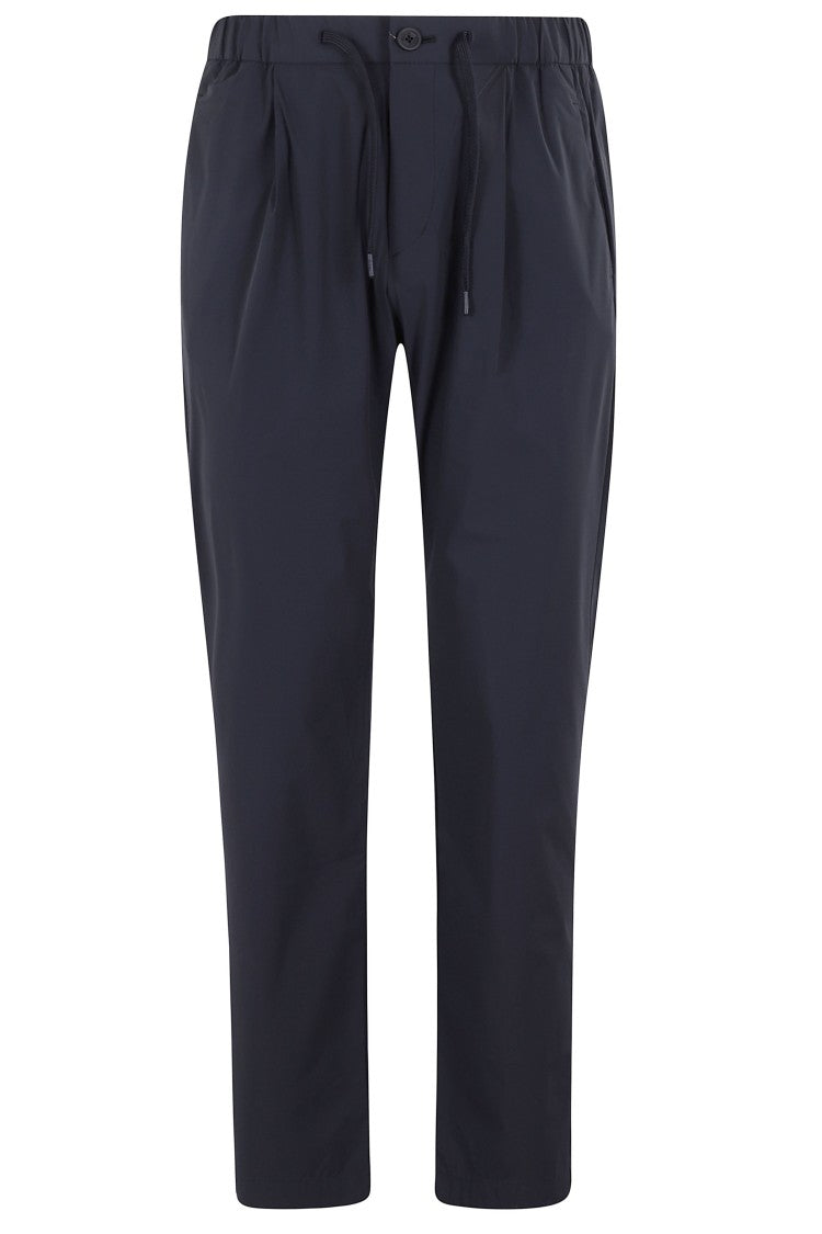 Herno Blue Technical Fabric Drawstring Polyamide Straight-Leg Pants