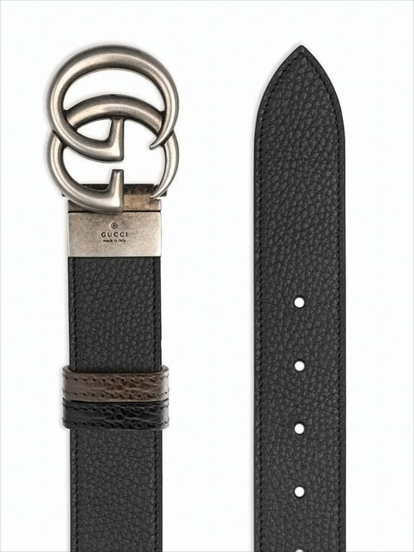 Gucci Textured Black Calfskin Leather Belt