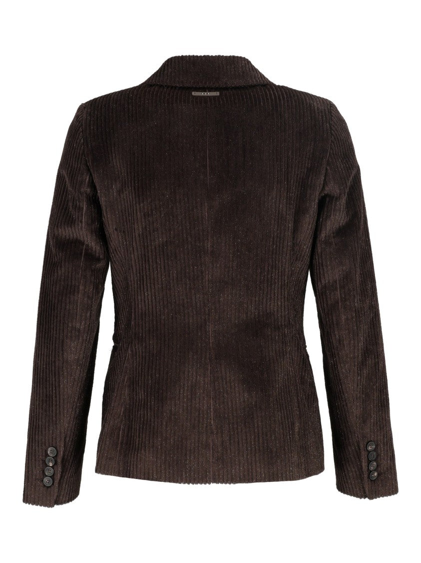 Peserico Textured Corduroy Double-Breasted Jacket