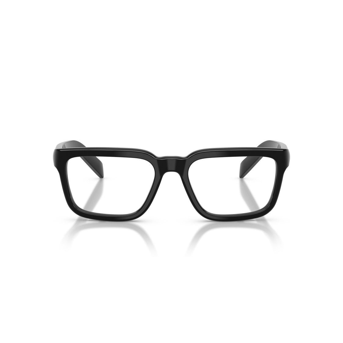 Prada Rectangular Frame Sunglasses With Glossy Black Acetate Finish