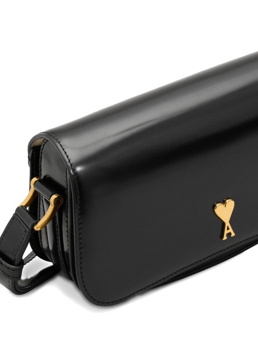 Ami Paris Glossy Black Handbag