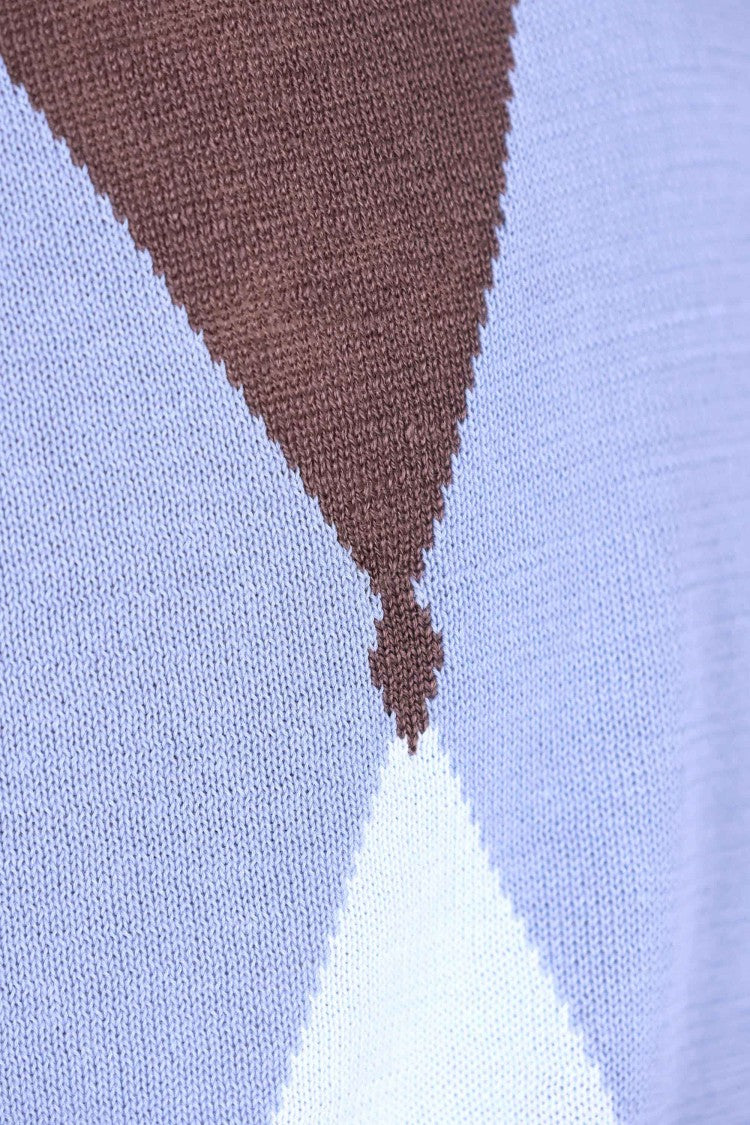 Ballantyne Brown Blue Diamond Argyle T-Shirt
