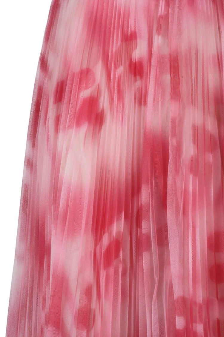 Elisabetta Franchi Pleated Tulle Skirt - Fuchsia
