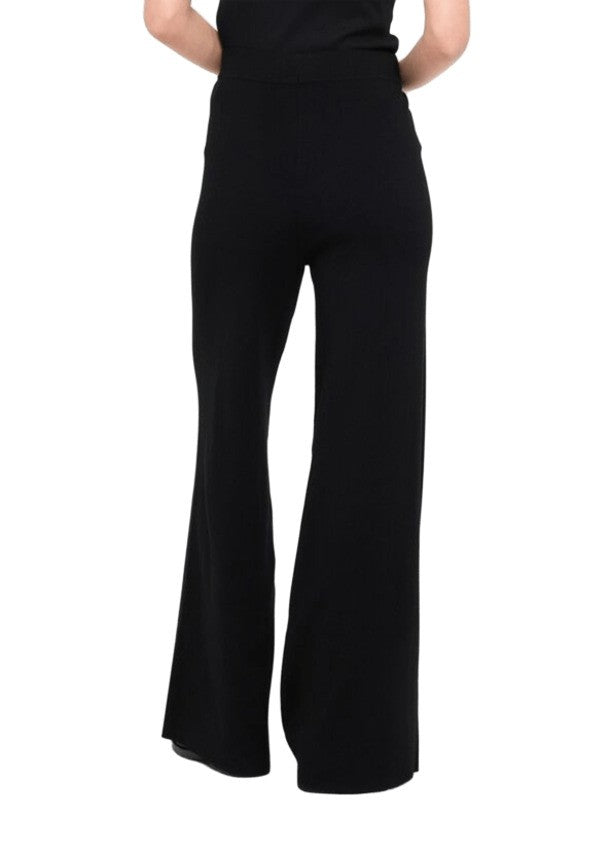 Liu Jo Wide-Leg Black Trousers With High Elastic Waistband