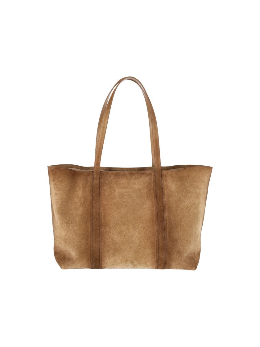 Jil Sander Brown Foro Suede Tote Bag
