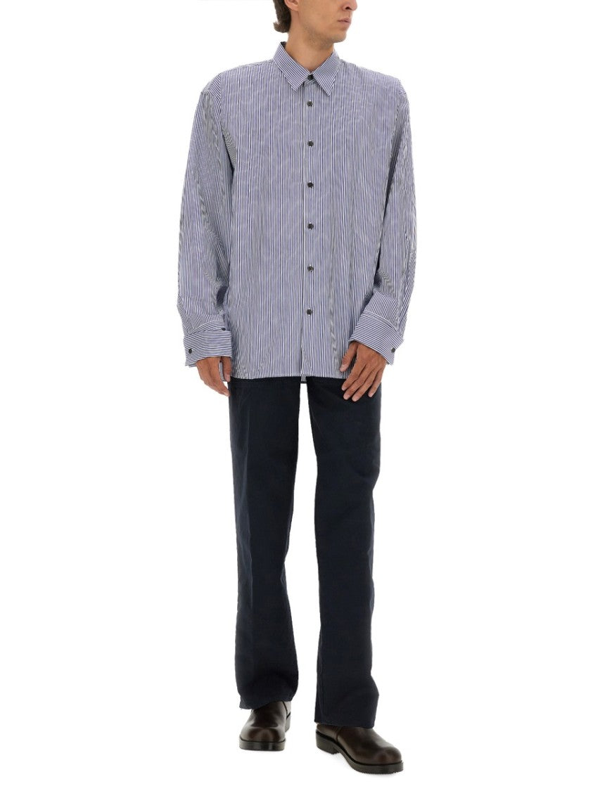 Dries Van Noten Straight-Leg Double Front Zipper Cotton Pants