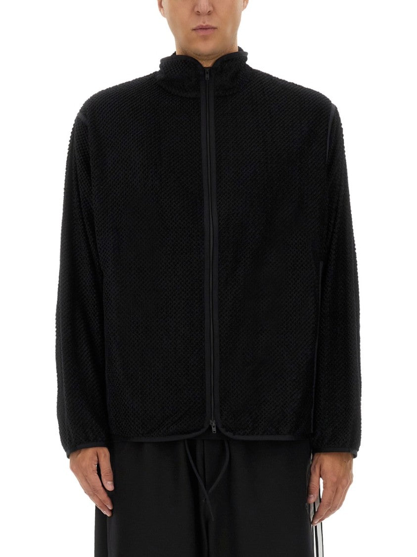 Y-3 Textured High Collar Zip-Through Knit