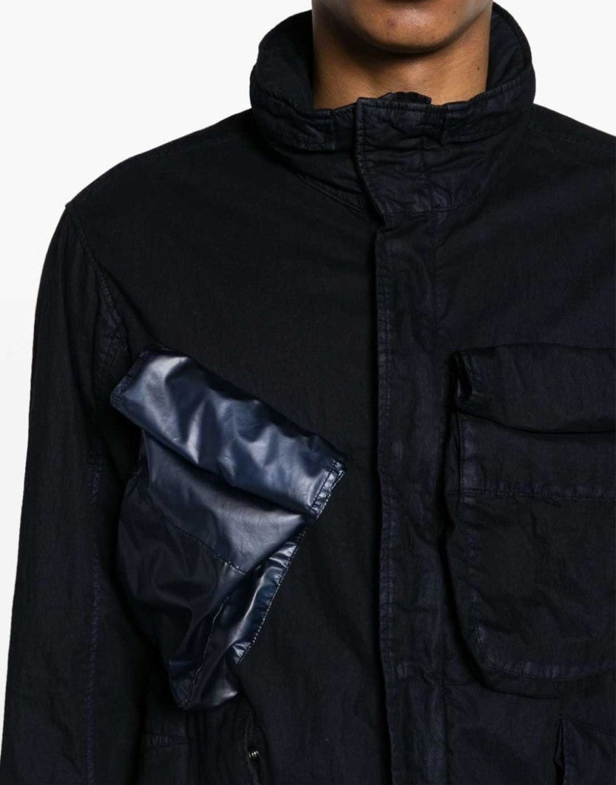 C.P. Company High-Collar Utility Jacket With Distinctive Chest Pocket
