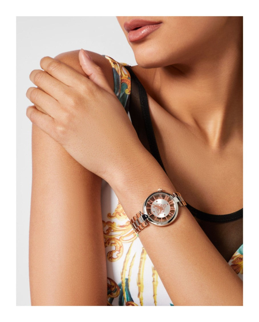 Plein Sport Tiger Motif Bracelet Watch With Two-Tone Case
