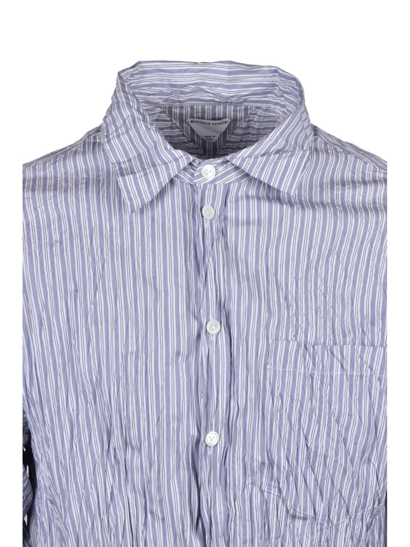 Bottega Veneta Fitted Shirt Crinkled Effect - White/Blue