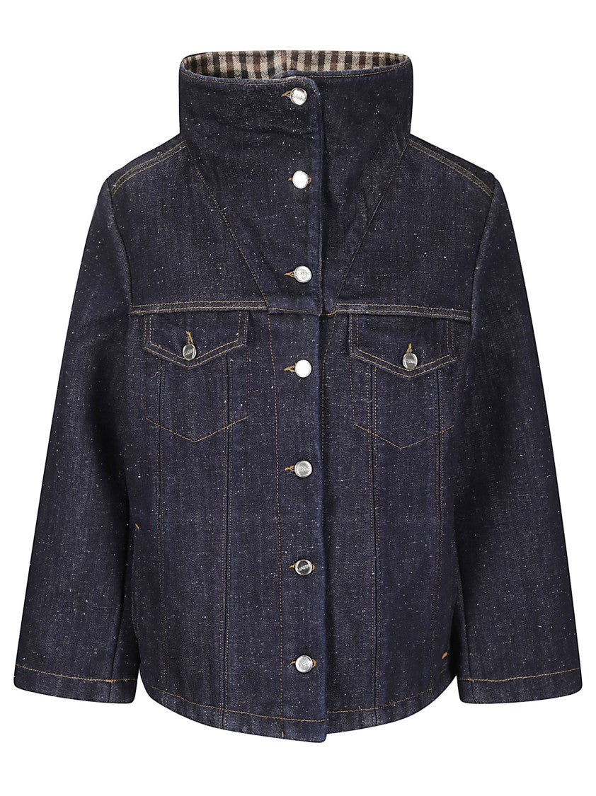 Ganni Neppy Denim Bonded Jacket