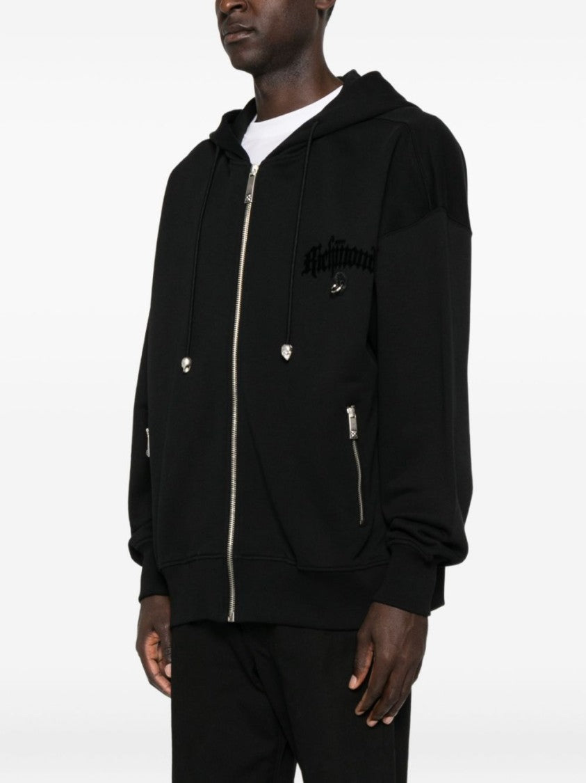 John Richmond Zip-Up Hoodie With Relaxed Fit