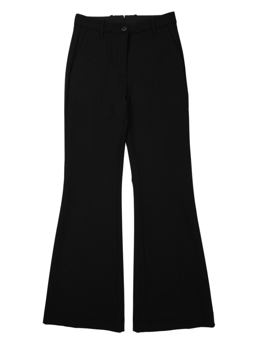 Nine In The Morning Neutrals Paolina High-Waisted Wool Flared Pants