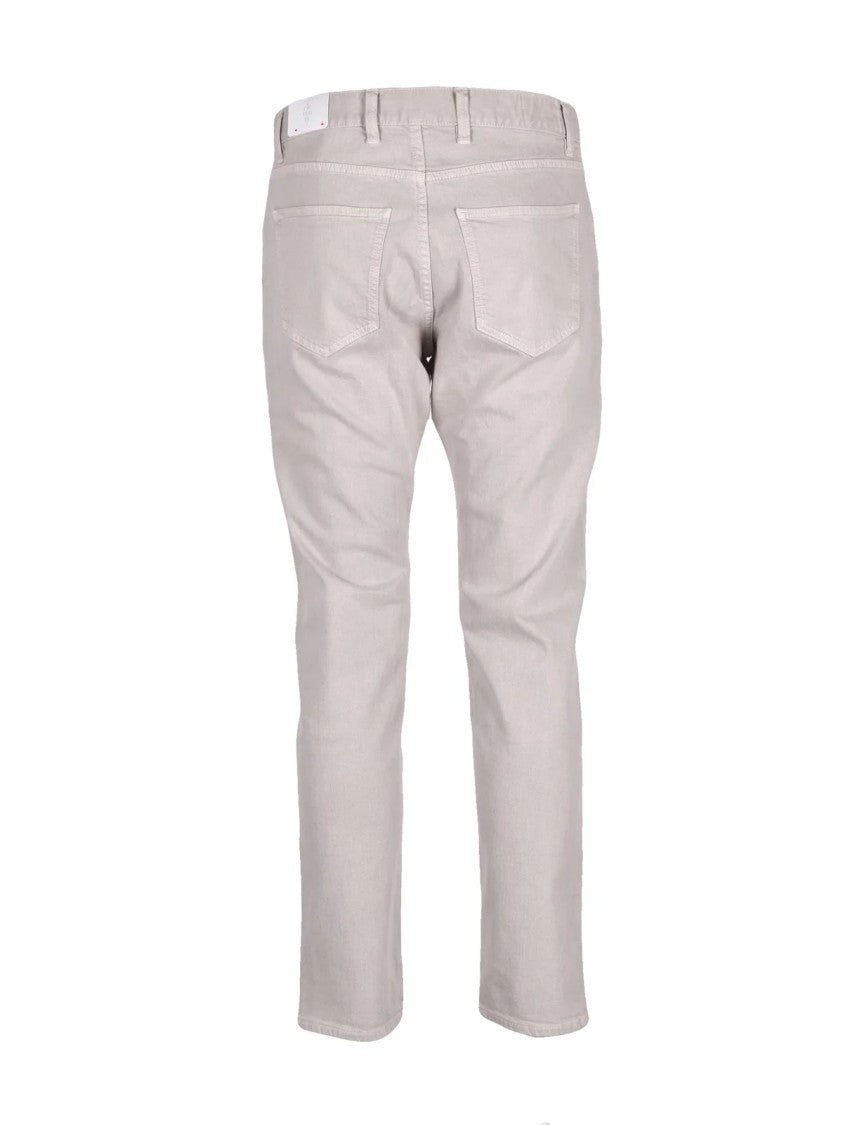 Eleventy Light Grey Straight Leg Jeans With Classic Five-Pocket Design