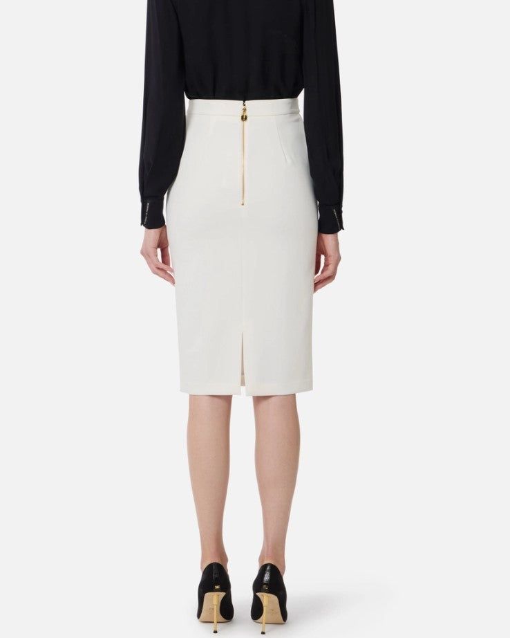 Elisabetta Franchi Pencil Skirt With Jewel Logo