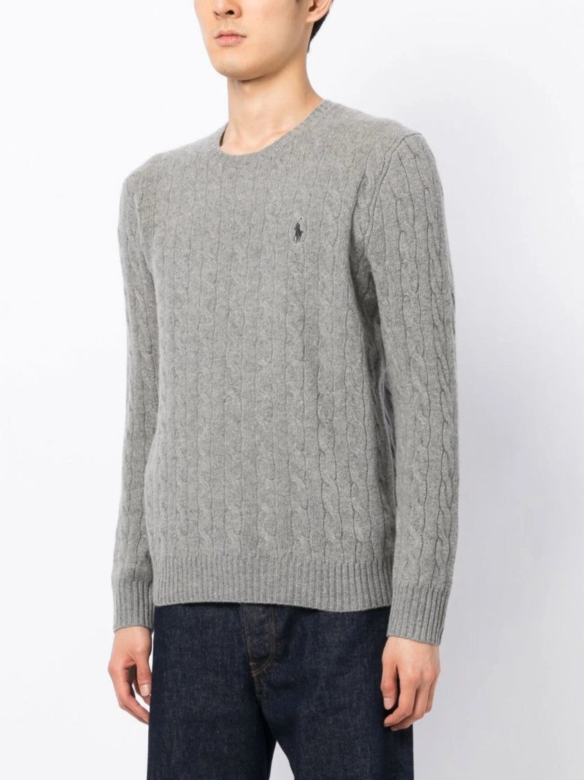 Polo Ralph Lauren Cable Knit Fitted Pullover - Grey