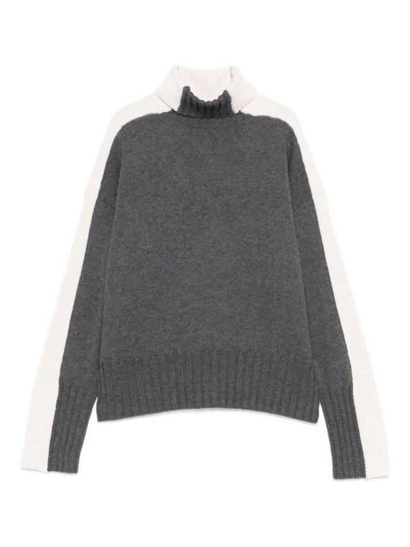 Twin-Set Textured Knit Sweaters With Ribbed Cuffs And Classic Neckline