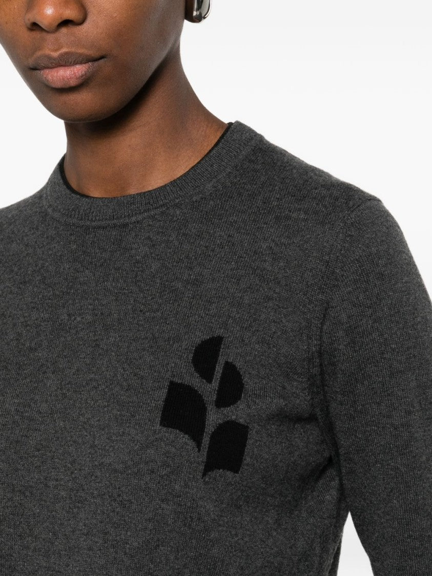 Isabel Marant Étoile Dark Grey Knit Sweater With Minimalist Emblem