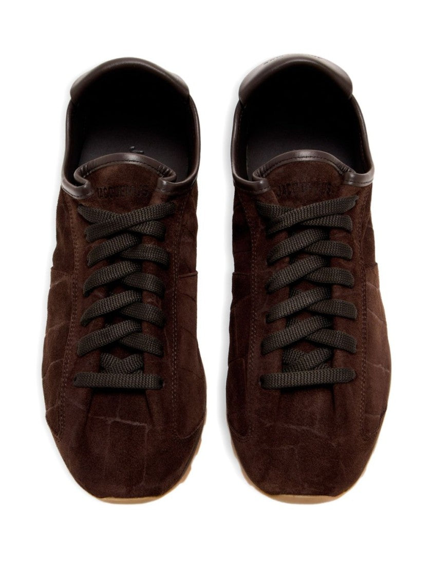 Jacquemus Dark Brown Low-Profile Suede Sneakers