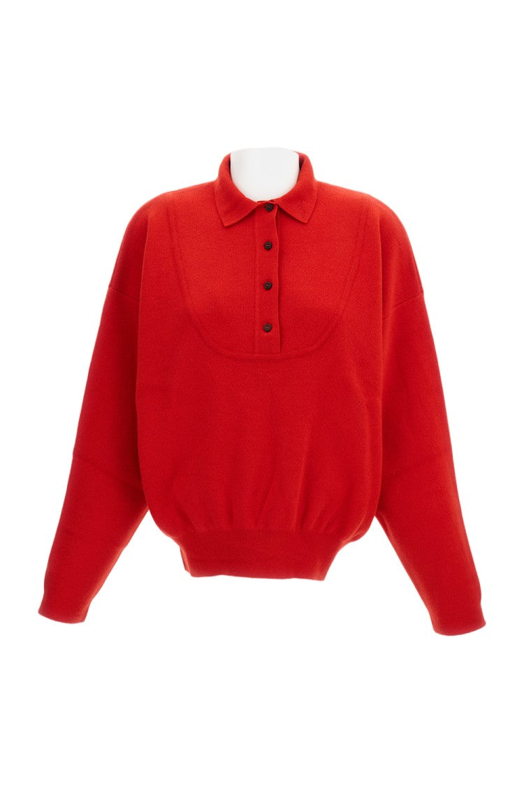 Jacquemus Heavyweight Virgin Wool And Cashmere Polo Sweater With Bib Panel