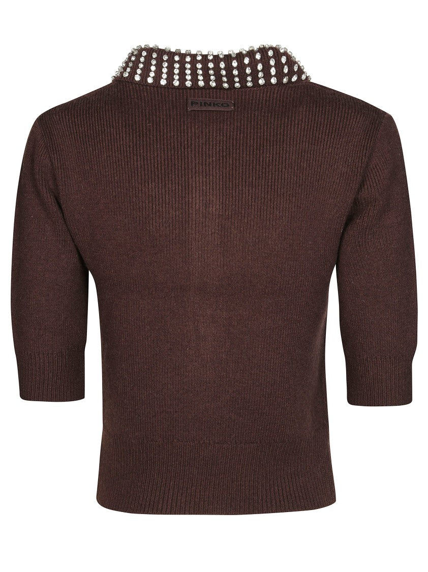 Pinko Emilia Blend Sweater With Rhinestones