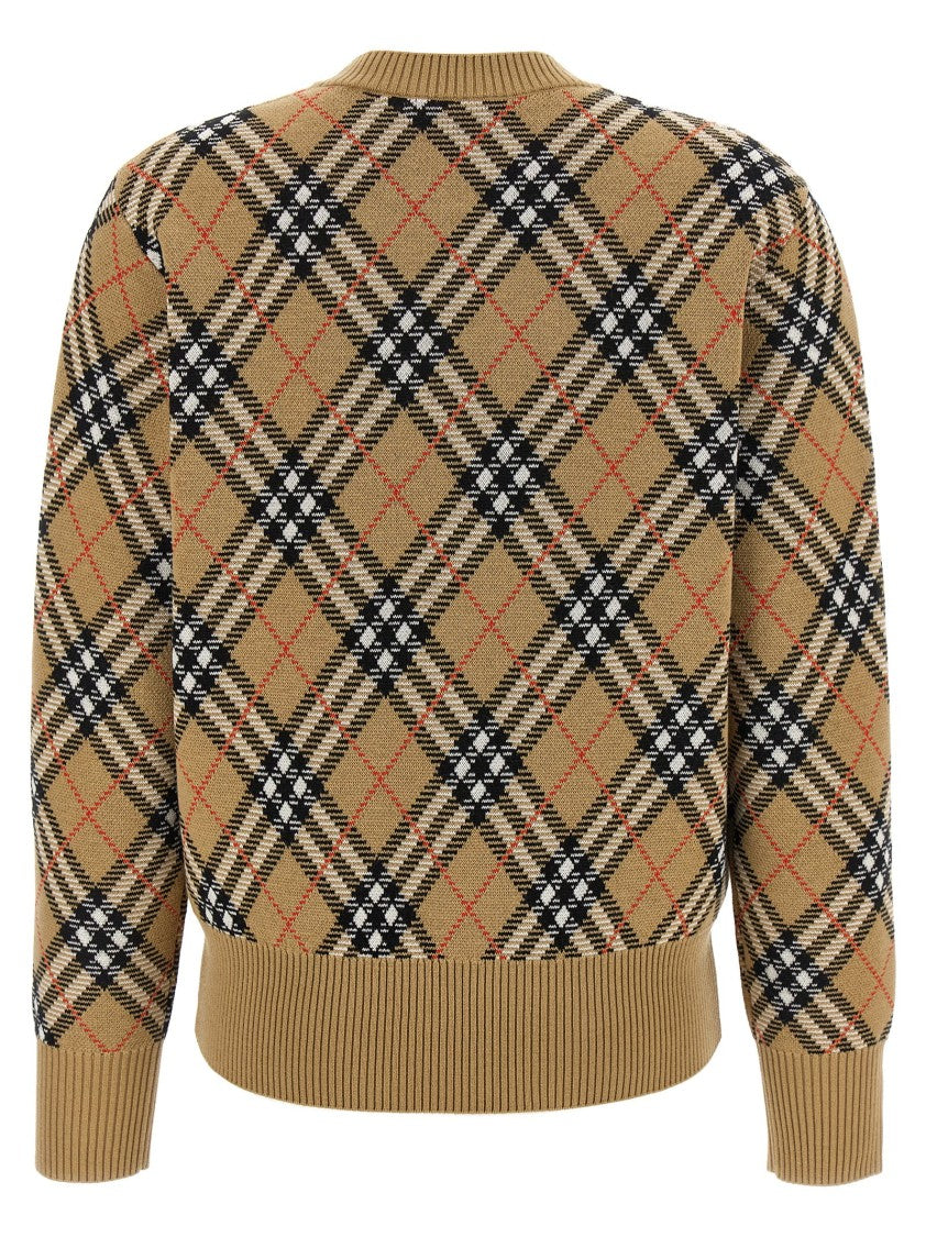 Burberry Check Pattern Wool Sweater
