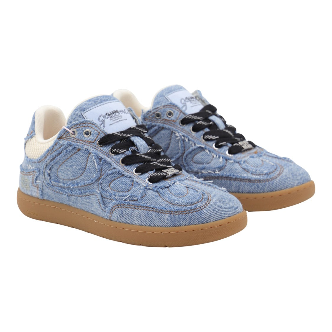 Ganni Light Blue Denim Sneakers