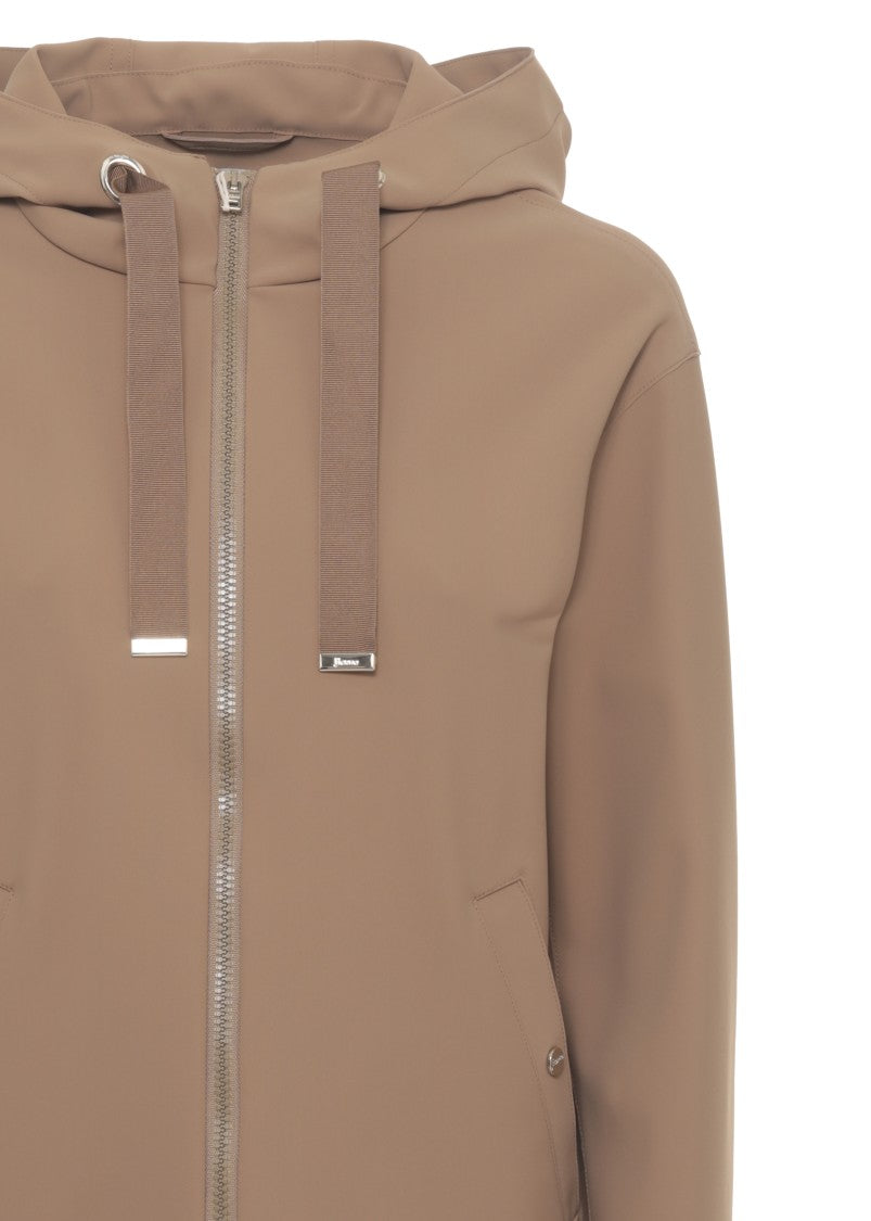 Herno Brown Waterproof Hooded Jacket