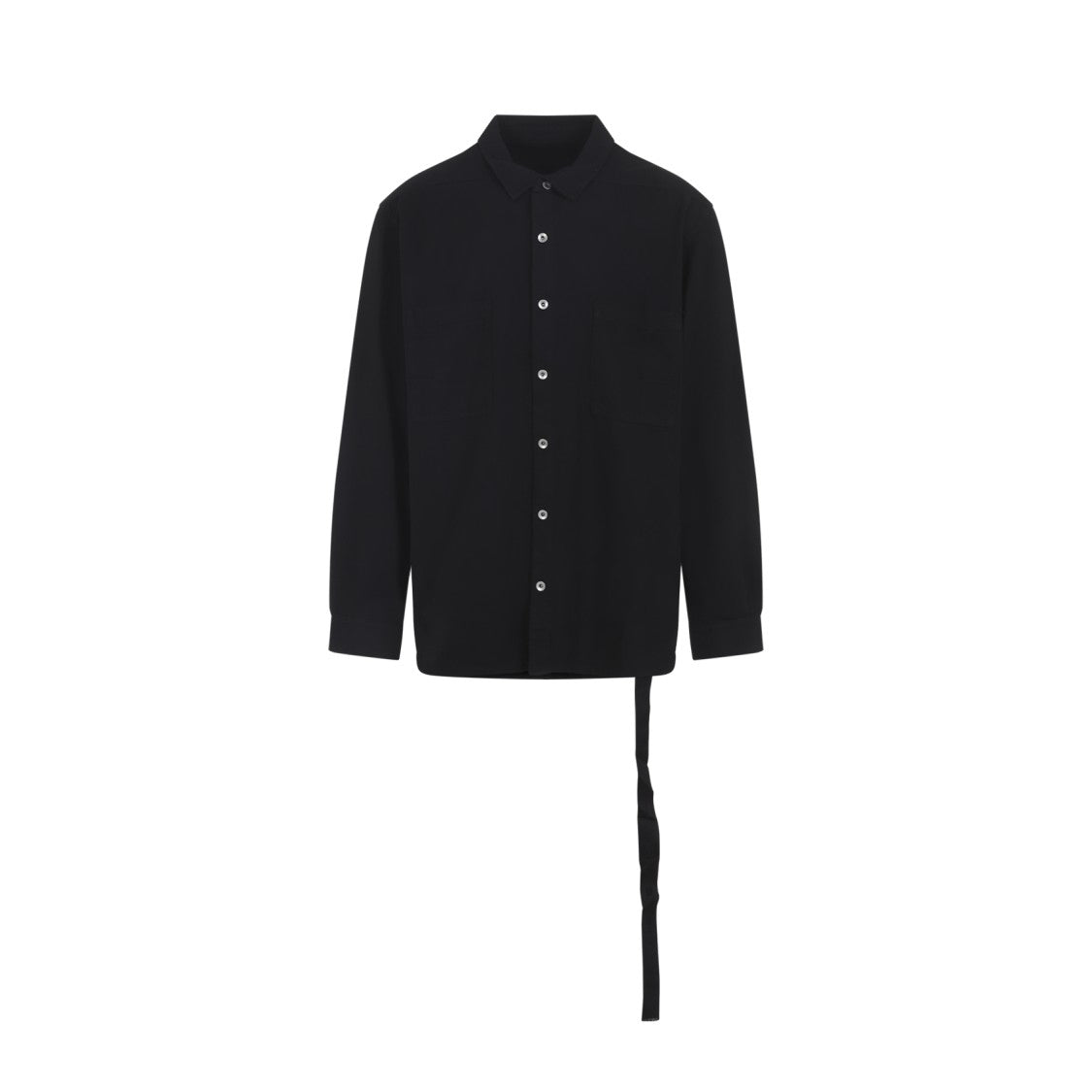Drkshdw By Rick Owens Long-Sleeve Cotton Shirt With Unique Hem Detail
