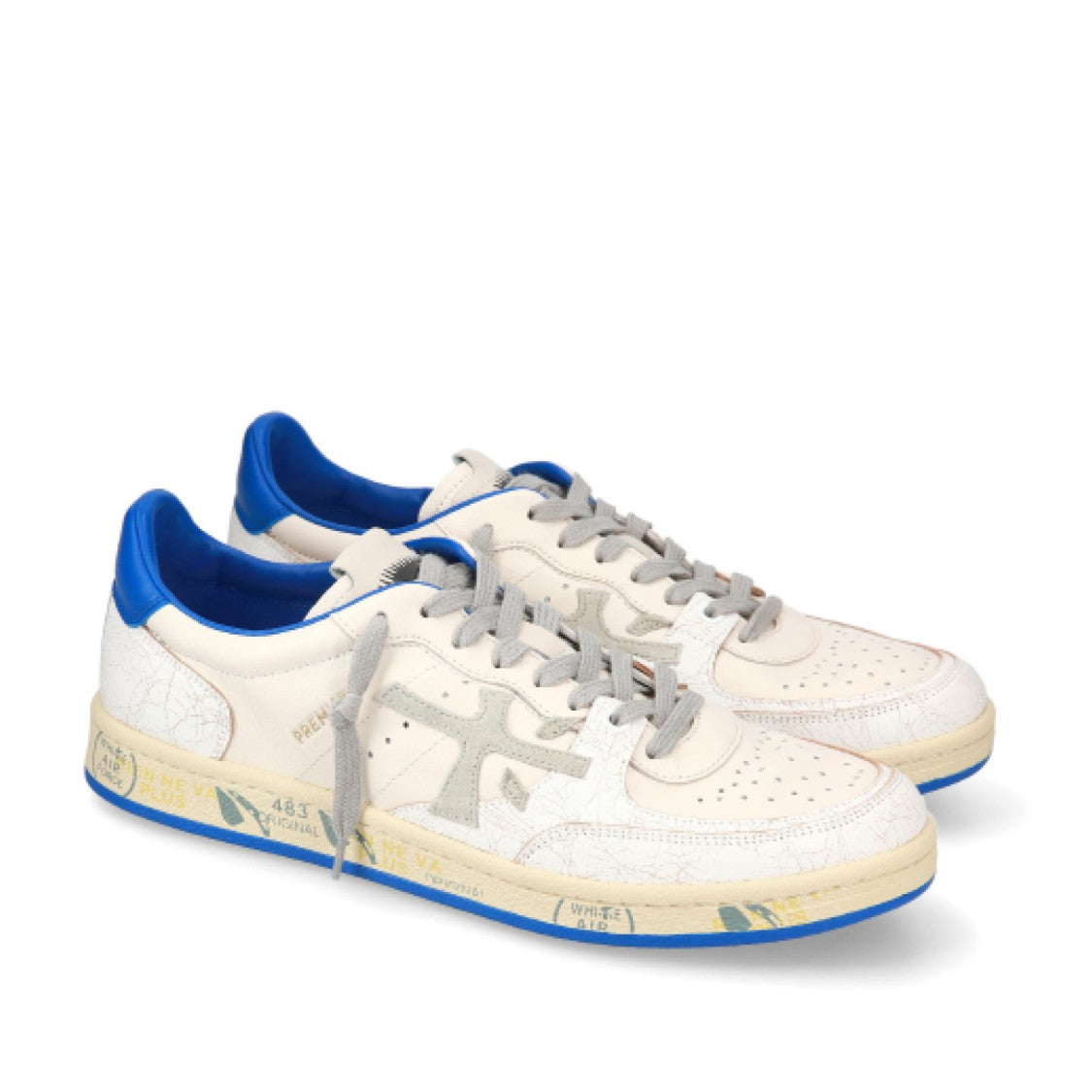 Premiata Vintage White Leather Bskt Clay Sneakers