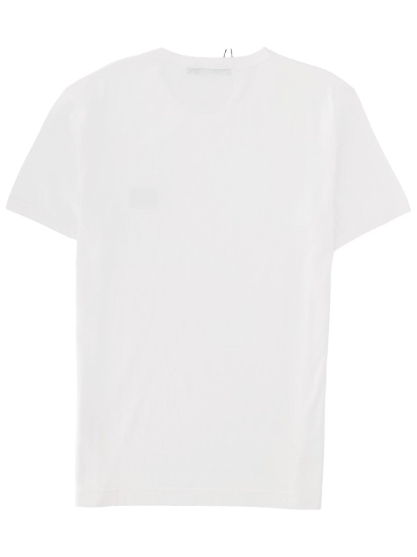Dolce & Gabbana Minimalist White Rectangular Plaque Cotton T-Shirt