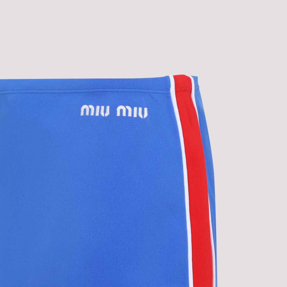 Miu Miu Sporty Mini Skirt With Bold Side Stripes