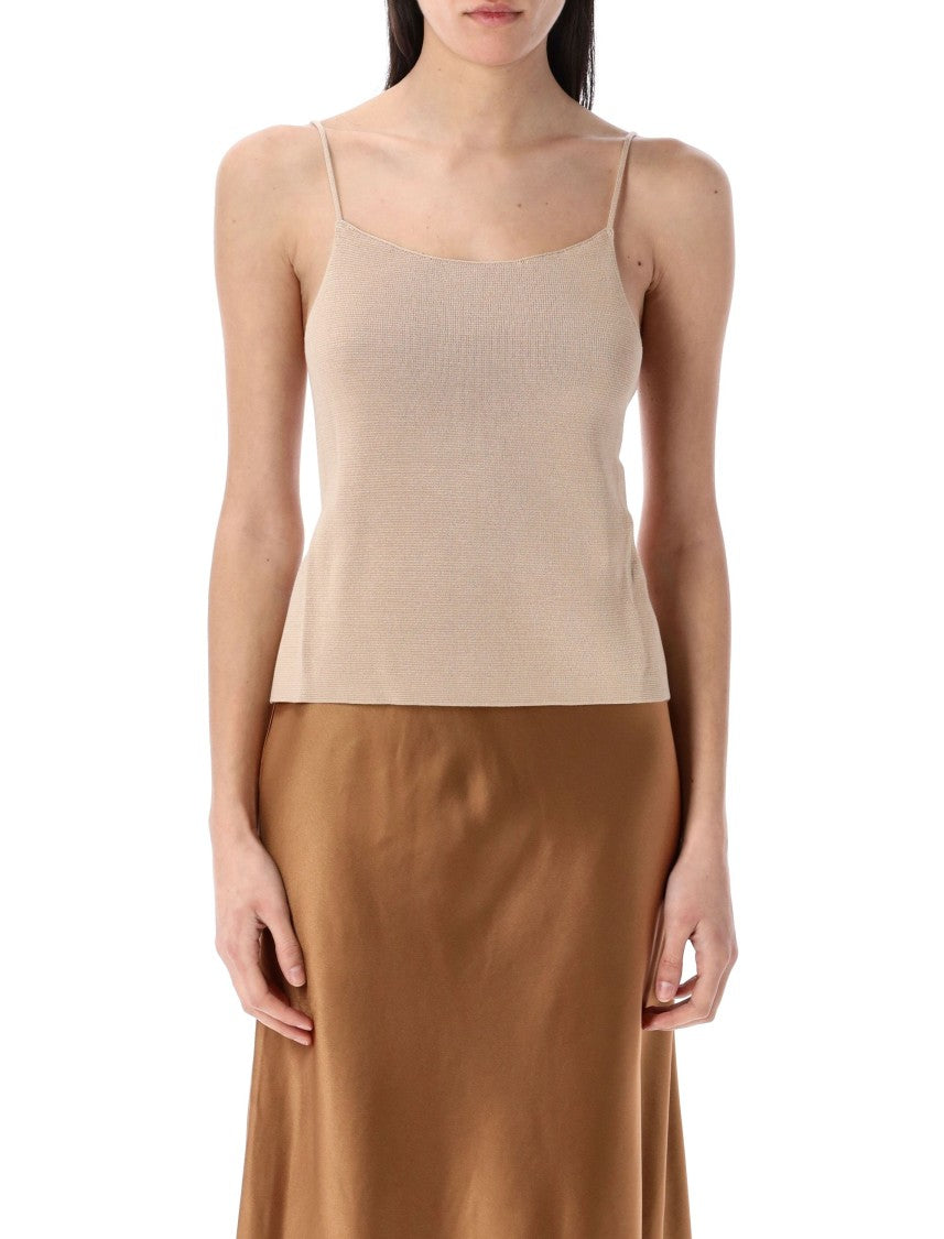 By Malene Birger Floral Appliqué Slim Fit Top With Open Back Design