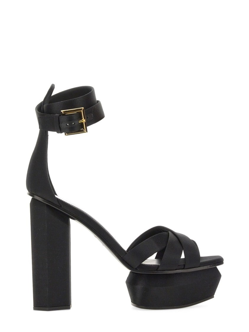 Balmain Geometric Design Platform Sandal