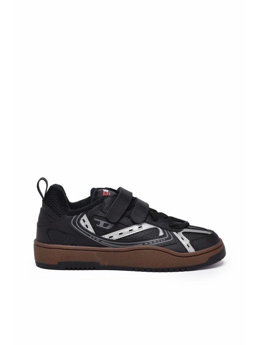 Diesel Black Leather Ukiyo Sneakers