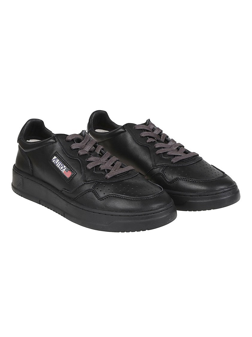 Autry Black Medalist Low Goatskin Sneakers