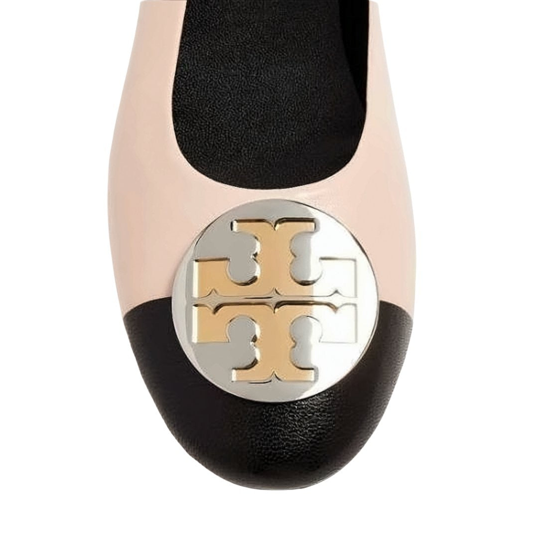 Tory Burch Elegant Goat Leather Flats With Metallic Emblem