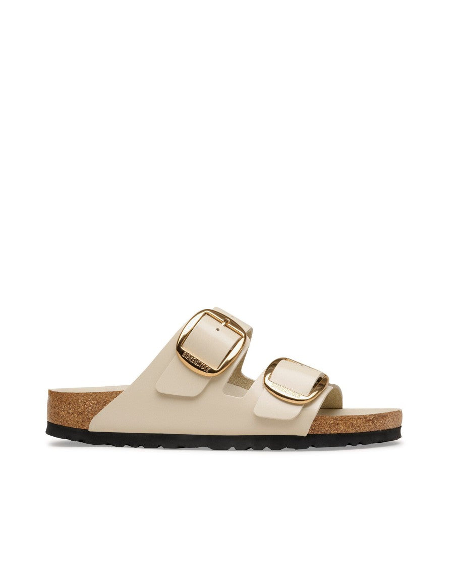 Birkenstock Arizona Big Buckle Slides In Shine Oyster