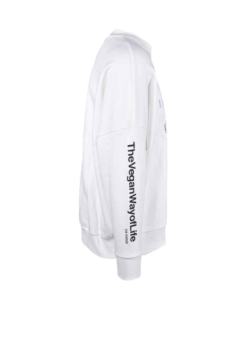The Vegan Way Of Life White Cotton Sweatshirt