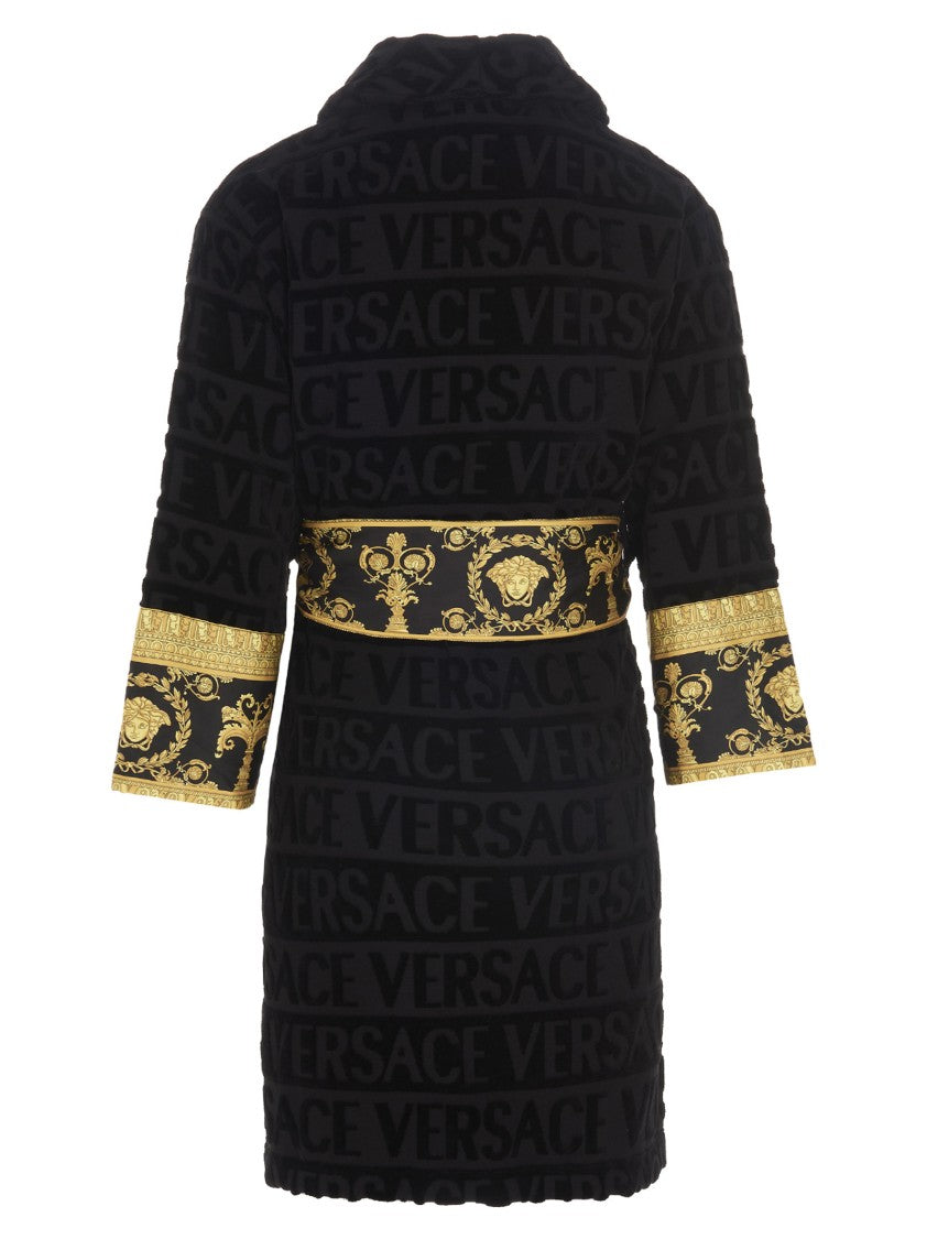 Versace Home Embossed Logo Bathrobe