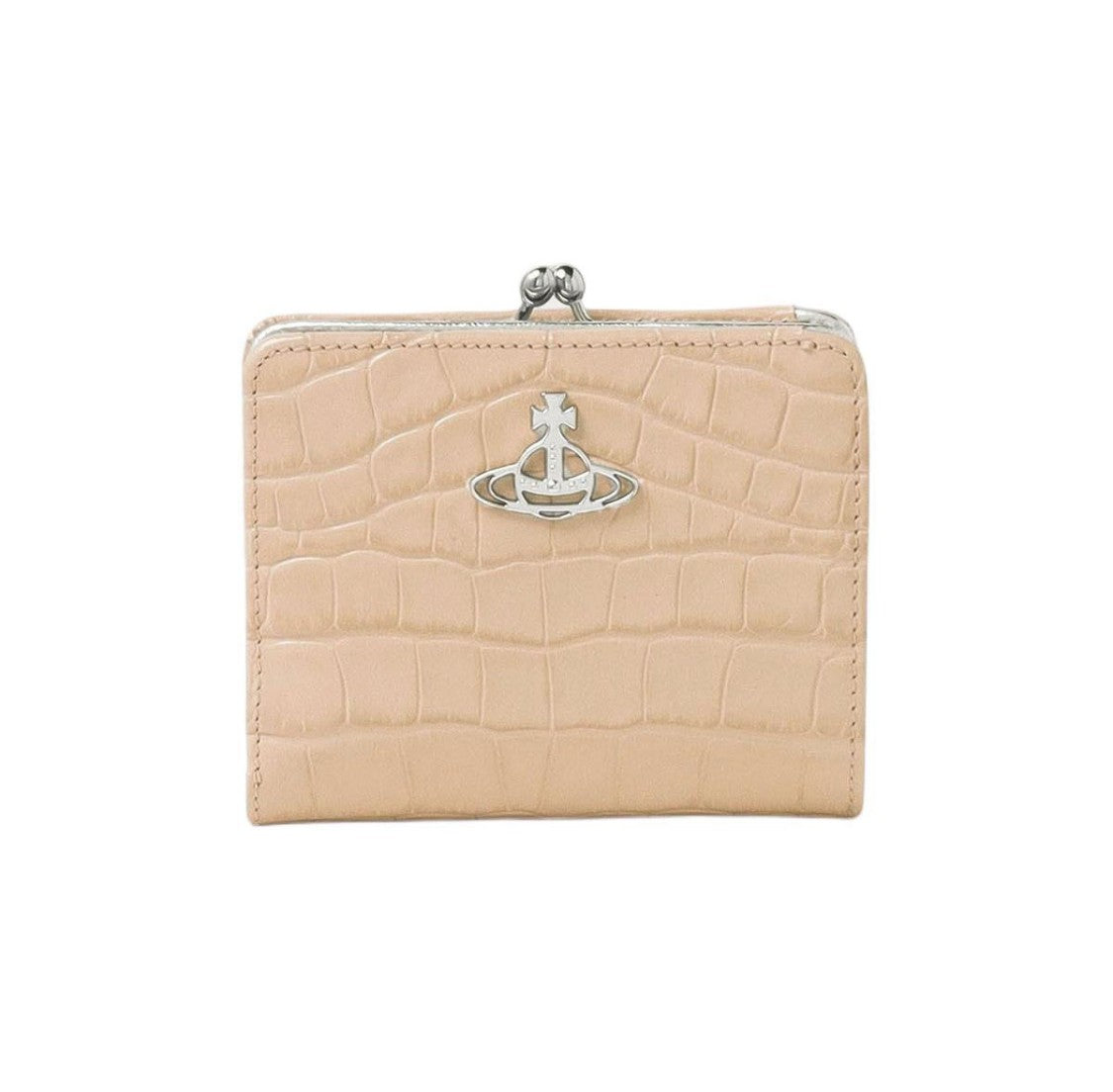Vivienne Westwood Crocodile-Embossed Calf Leather Wallet With Metallic Closure