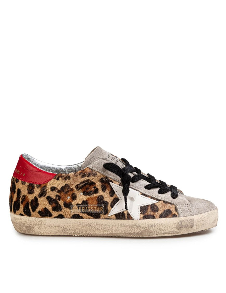 Golden Goose Super Star Leopard Ponyskin Sneakers