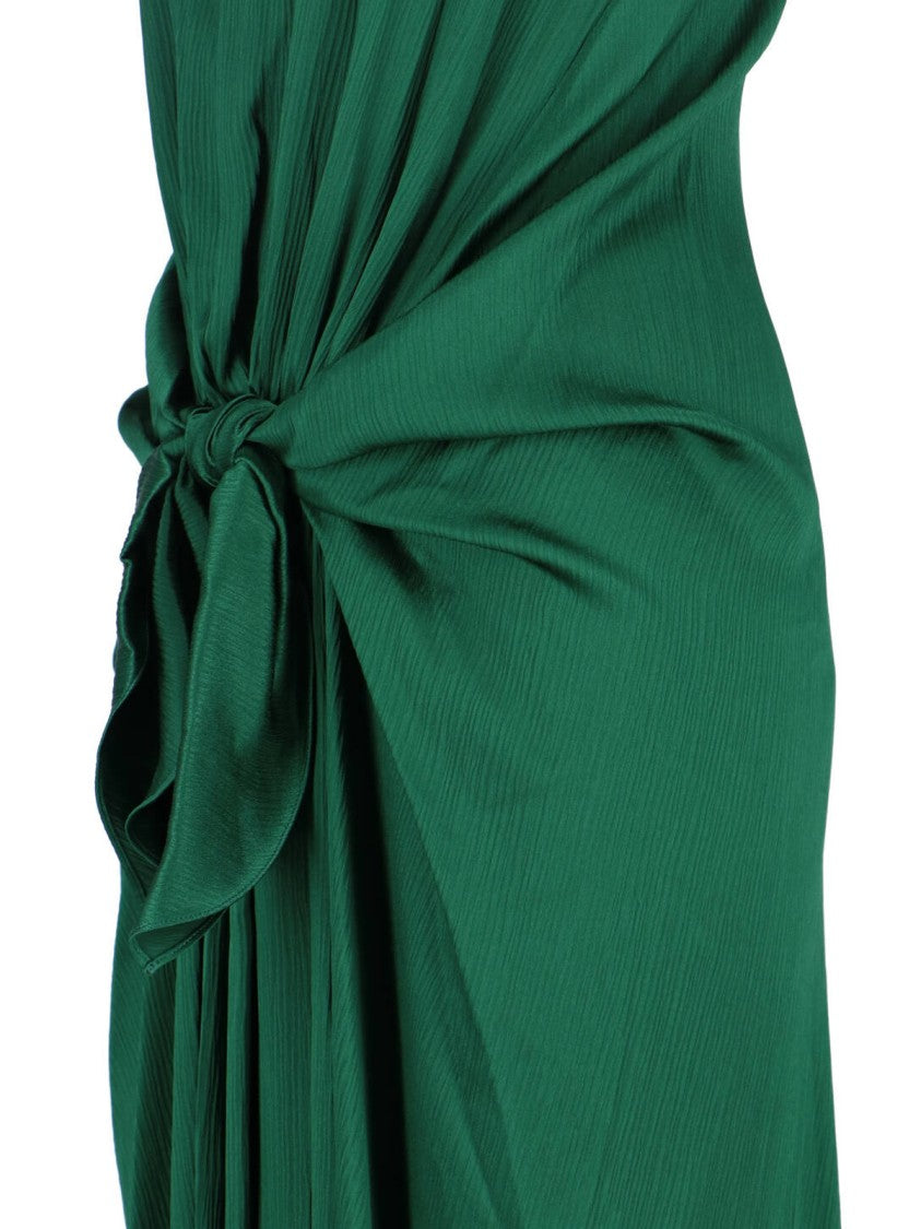 J. W. Anderson Deep Green Silk Adjustable Knot Dress