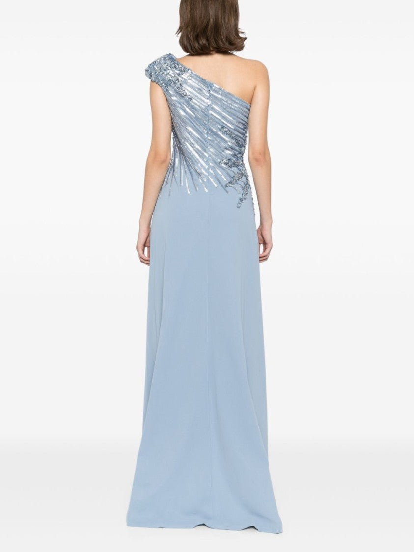 Saiid Kobeisy One Shoulder Sequin Long Dress