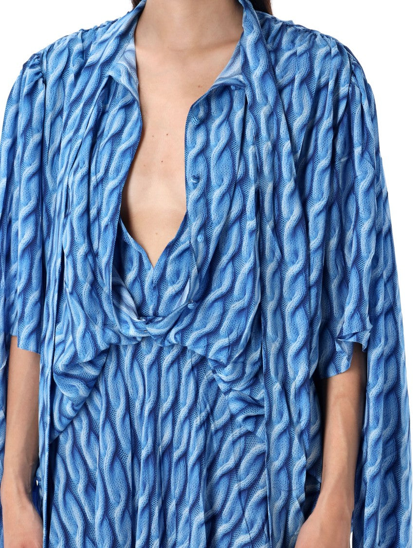 Balenciaga Double Sleeves Printed Dress