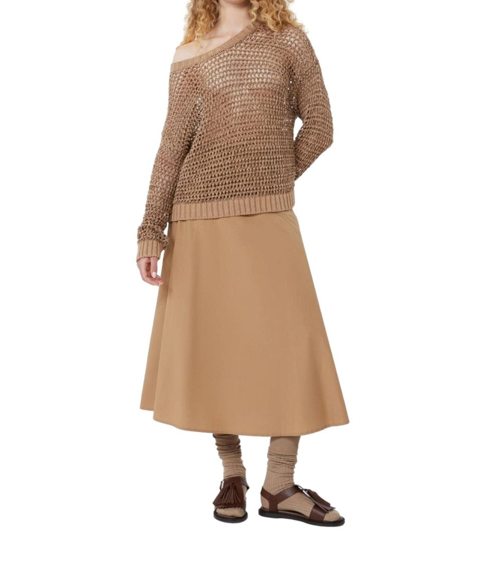 Max Mara Cuoio Brown Wkdzattera Cotton Skirt