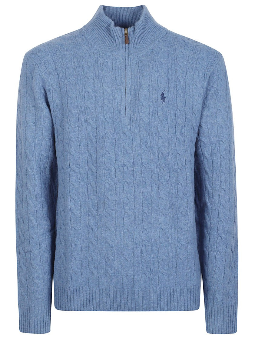 Polo Ralph Lauren Cable Knit Half-Zip Wool-Cashmere Sweater