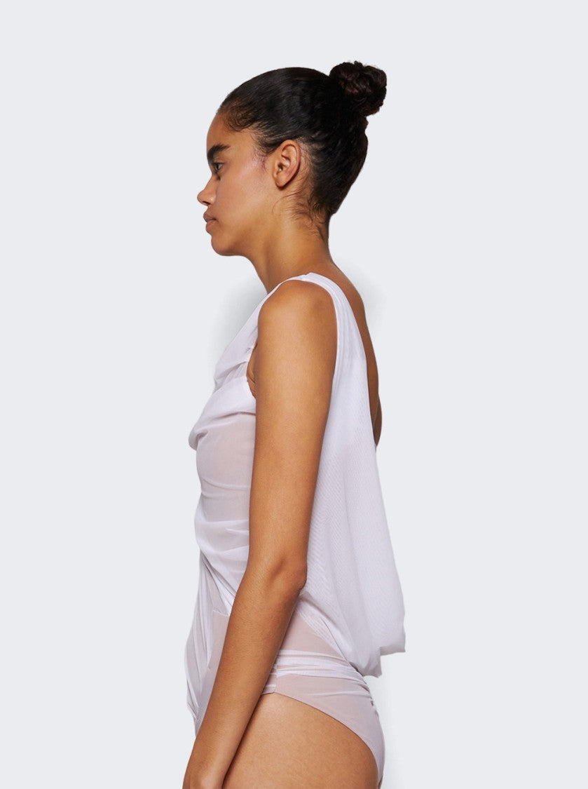 Di Petsa Draped Wetlook Swimsuit White